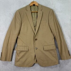 J Crew Thompson Men 36S Khaki Cotton Blazer Sport Coat Casual Preppy Lightweight